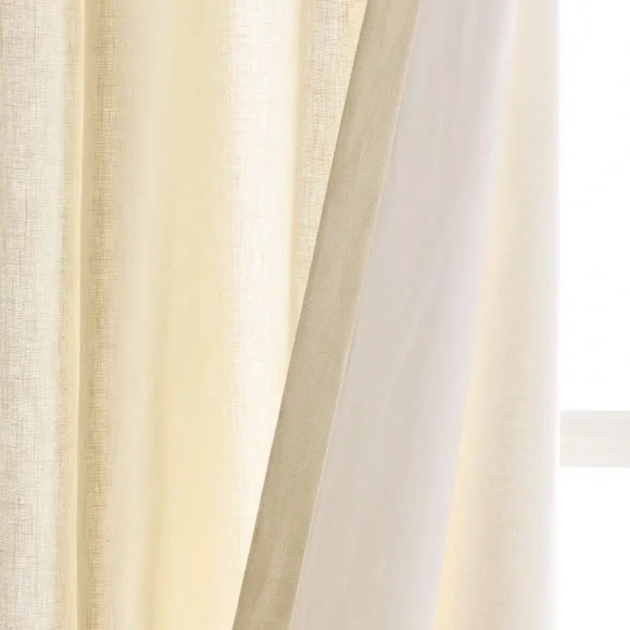 NWT QUINCE Set Of 2 48x96 European Linen Curtains Ivory 3857